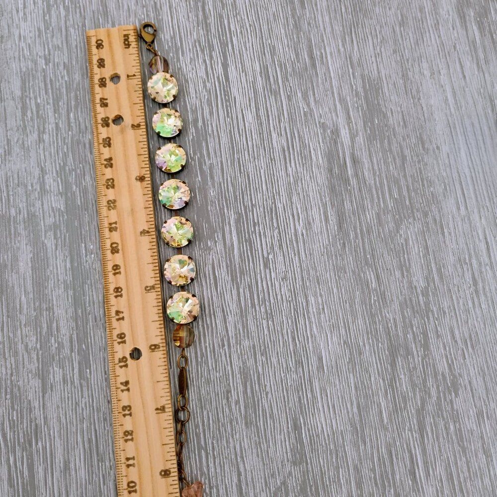 Sabika Vienna Crystal Bracelet Champagne Luminous Swarovski Crystals - Picture 5 of 5